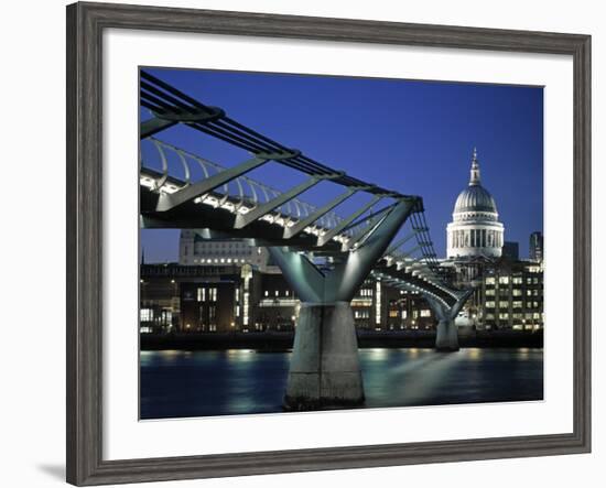 Millennium Bridge and St. Paul's, London, England-Alan Copson-Framed Photographic Print