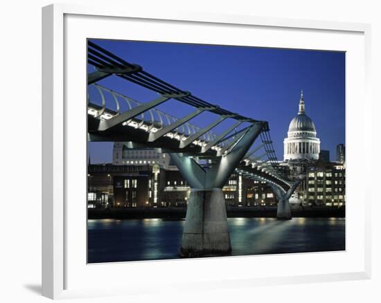 Millennium Bridge and St. Paul's, London, England-Alan Copson-Framed Photographic Print