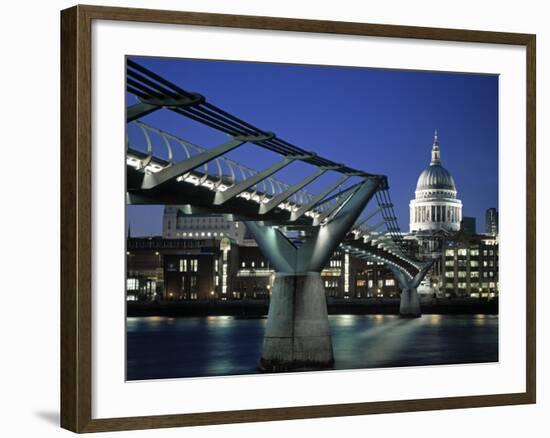 Millennium Bridge and St. Paul's, London, England-Alan Copson-Framed Photographic Print