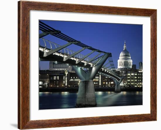 Millennium Bridge and St. Paul's, London, England-Alan Copson-Framed Photographic Print