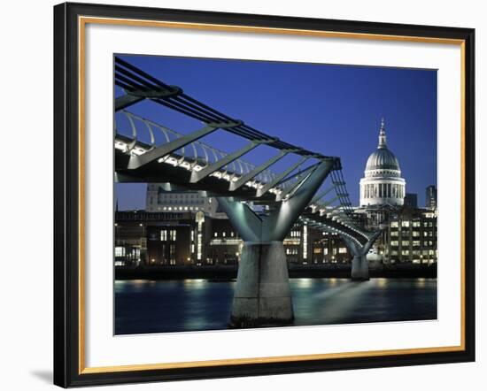 Millennium Bridge and St. Paul's, London, England-Alan Copson-Framed Photographic Print