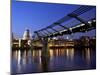 Millennium Bridge and St. Pauls Cathedral, London, England, UK-Charles Bowman-Mounted Photographic Print