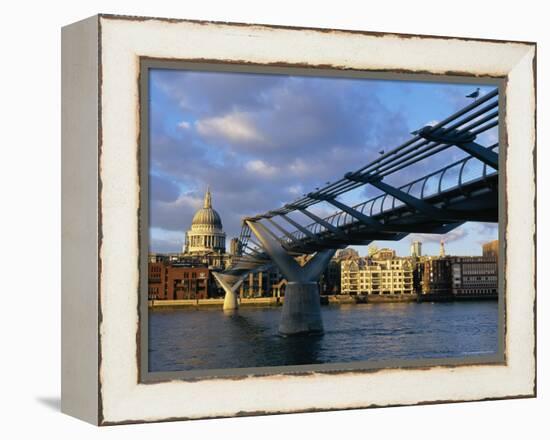 Millennium Bridge and St. Pauls, London, England-John Miller-Framed Premier Image Canvas