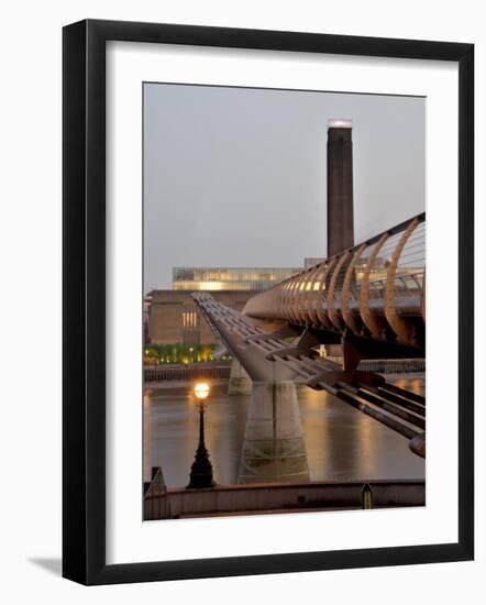 Millennium Bridge and Tate Modern, London, England, United Kingdom-Charles Bowman-Framed Photographic Print