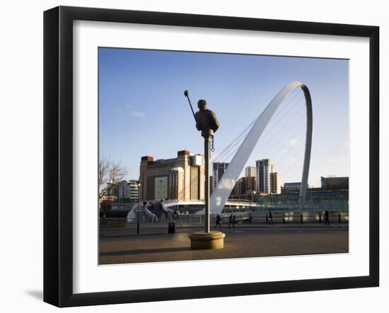 Millennium Bridge and the Baltic from the Quayside, Newcastle Upon Tyne, Tyne and Wear, England, Un-Mark Sunderland-Framed Photographic Print