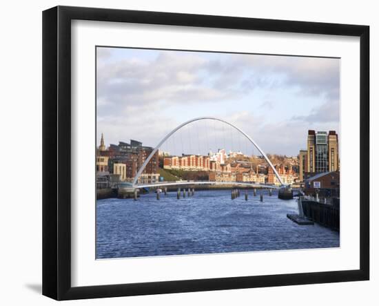 Millennium Bridge and the Baltic from the Swing Bridge, Newcastle Upon Tyne, Tyne and Wear, England-Mark Sunderland-Framed Photographic Print