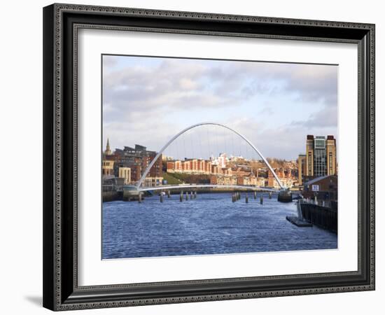 Millennium Bridge and the Baltic from the Swing Bridge, Newcastle Upon Tyne, Tyne and Wear, England-Mark Sunderland-Framed Photographic Print