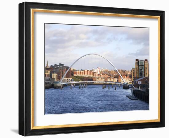 Millennium Bridge and the Baltic from the Swing Bridge, Newcastle Upon Tyne, Tyne and Wear, England-Mark Sunderland-Framed Photographic Print