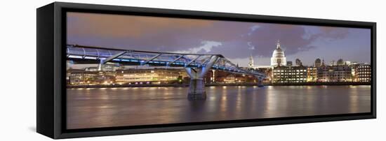 Millennium Bridge, St. Paul's Cathedral and River Thames, London, England, United Kingdom, Europe-Markus Lange-Framed Premier Image Canvas