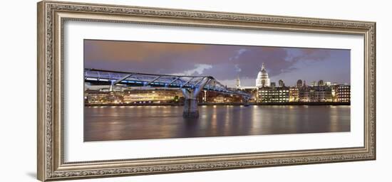 Millennium Bridge, St. Paul's Cathedral and River Thames, London, England, United Kingdom, Europe-Markus Lange-Framed Photographic Print