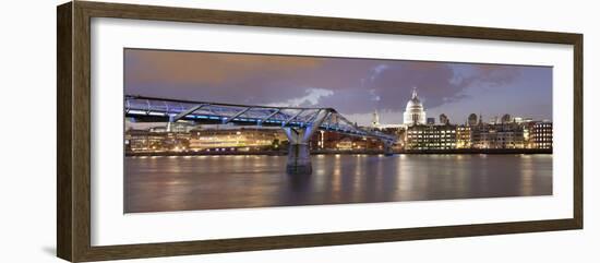 Millennium Bridge, St. Paul's Cathedral and River Thames, London, England, United Kingdom, Europe-Markus Lange-Framed Photographic Print