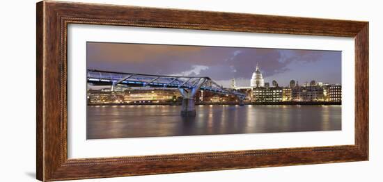 Millennium Bridge, St. Paul's Cathedral and River Thames, London, England, United Kingdom, Europe-Markus Lange-Framed Photographic Print