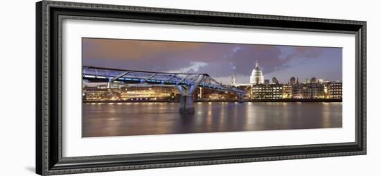 Millennium Bridge, St. Paul's Cathedral and River Thames, London, England, United Kingdom, Europe-Markus Lange-Framed Photographic Print