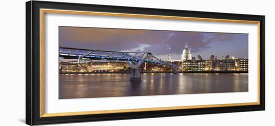 Millennium Bridge, St. Paul's Cathedral and River Thames, London, England, United Kingdom, Europe-Markus Lange-Framed Photographic Print