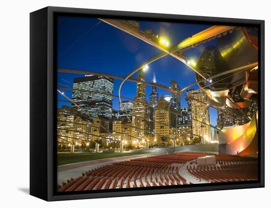 Millennium Park  Outdoor Theater At Night-Patrick Warneka-Framed Premier Image Canvas