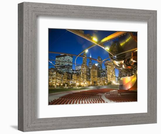 Millennium Park  Outdoor Theater At Night-Patrick Warneka-Framed Photographic Print