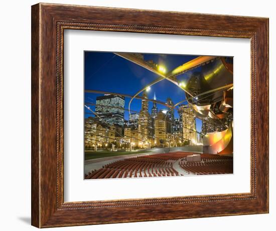 Millennium Park  Outdoor Theater At Night-Patrick Warneka-Framed Photographic Print