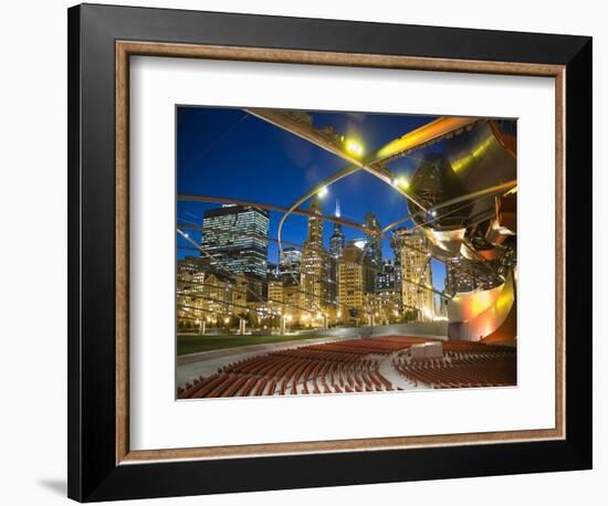 Millennium Park  Outdoor Theater At Night-Patrick Warneka-Framed Photographic Print