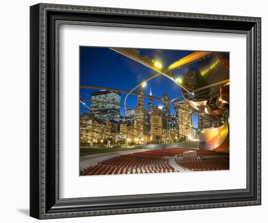 Millennium Park  Outdoor Theater At Night-Patrick Warneka-Framed Photographic Print