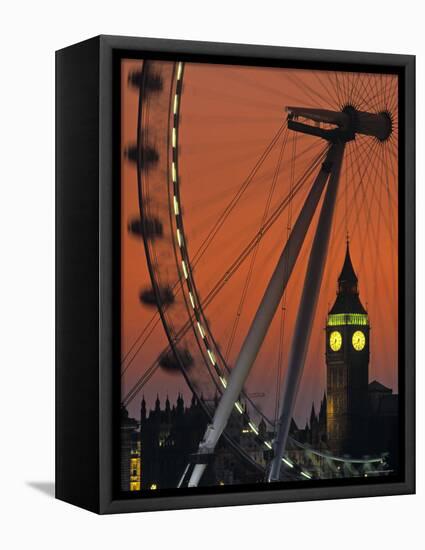 Millennium Wheel and Big Ben, London, England-Doug Pearson-Framed Premier Image Canvas