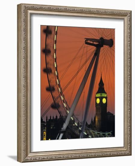 Millennium Wheel and Big Ben, London, England-Doug Pearson-Framed Photographic Print