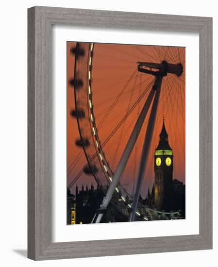 Millennium Wheel and Big Ben, London, England-Doug Pearson-Framed Photographic Print