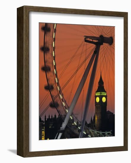 Millennium Wheel and Big Ben, London, England-Doug Pearson-Framed Photographic Print