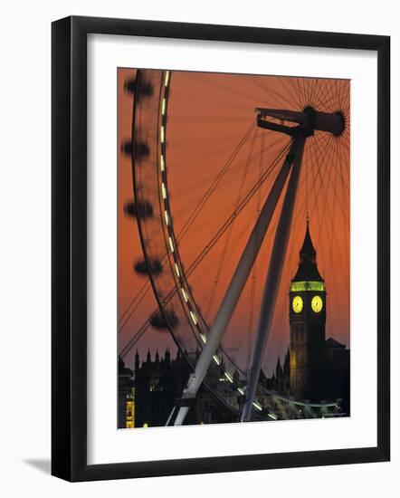 Millennium Wheel and Big Ben, London, England-Doug Pearson-Framed Photographic Print