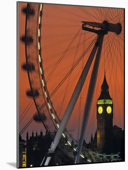 Millennium Wheel and Big Ben, London, England-Doug Pearson-Mounted Photographic Print