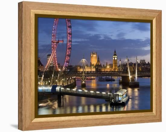 Millennium Wheel and Houses of Parliament, London, England-Peter Adams-Framed Premier Image Canvas