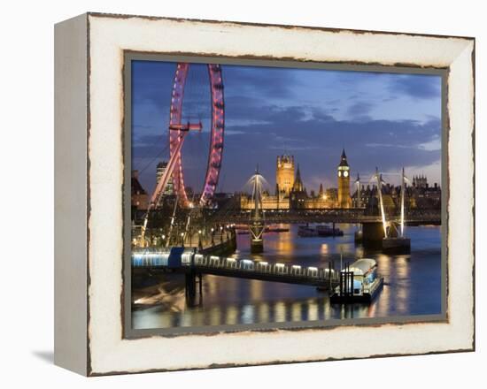 Millennium Wheel and Houses of Parliament, London, England-Peter Adams-Framed Premier Image Canvas