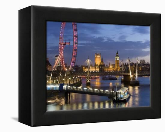 Millennium Wheel and Houses of Parliament, London, England-Peter Adams-Framed Premier Image Canvas