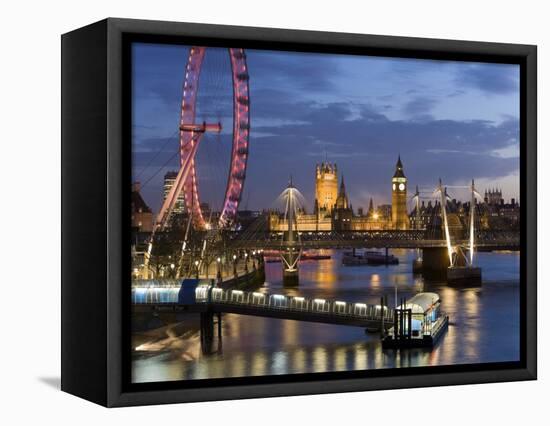 Millennium Wheel and Houses of Parliament, London, England-Peter Adams-Framed Premier Image Canvas