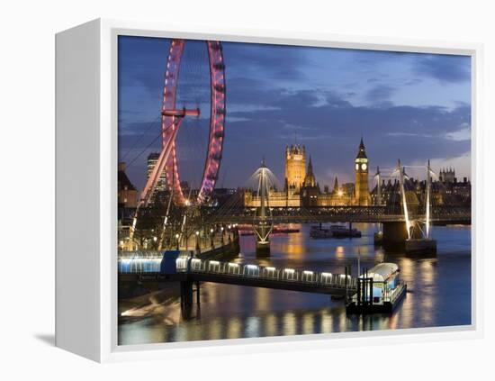 Millennium Wheel and Houses of Parliament, London, England-Peter Adams-Framed Premier Image Canvas