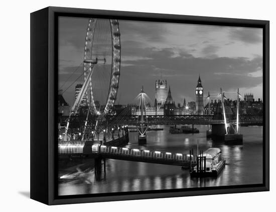 Millennium Wheel and Houses of Parliament, London, England-Peter Adams-Framed Premier Image Canvas