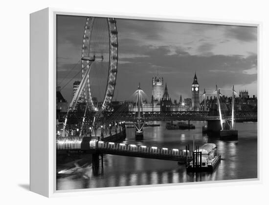 Millennium Wheel and Houses of Parliament, London, England-Peter Adams-Framed Premier Image Canvas