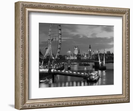 Millennium Wheel and Houses of Parliament, London, England-Peter Adams-Framed Photographic Print