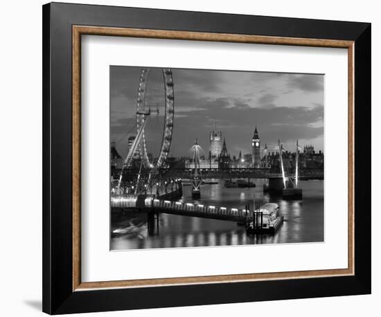 Millennium Wheel and Houses of Parliament, London, England-Peter Adams-Framed Photographic Print