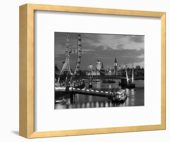 Millennium Wheel and Houses of Parliament, London, England-Peter Adams-Framed Photographic Print