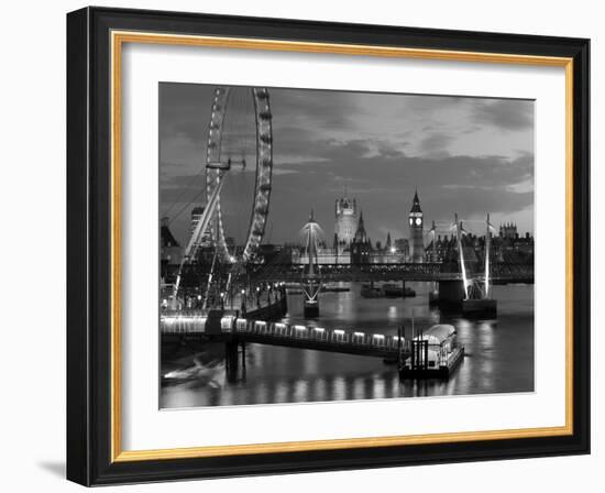 Millennium Wheel and Houses of Parliament, London, England-Peter Adams-Framed Photographic Print