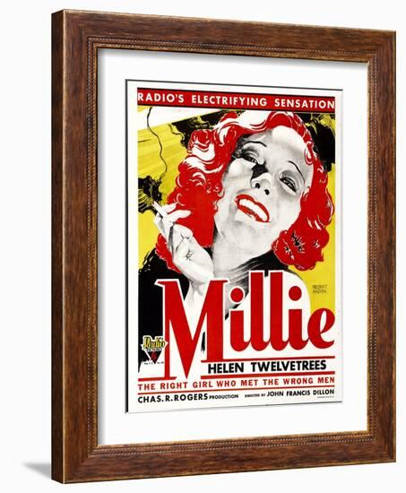 MILLIE, Helen Twelvetrees on window card, 1931.-null-Framed Art Print