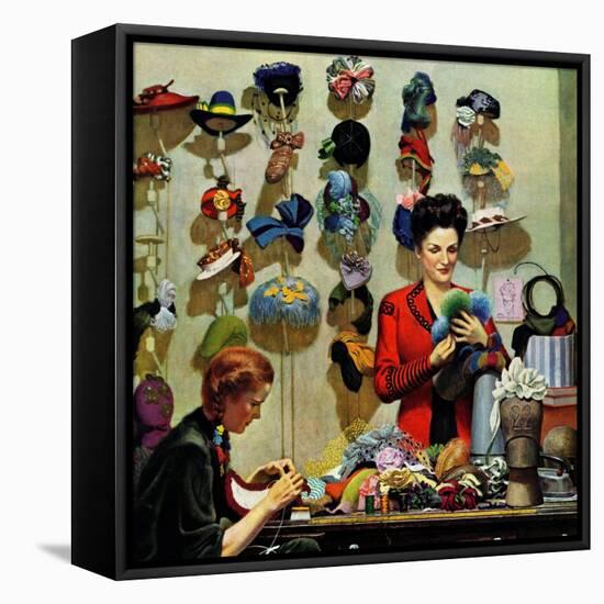 "Millinery Shop," March 10, 1945-John Falter-Framed Premier Image Canvas