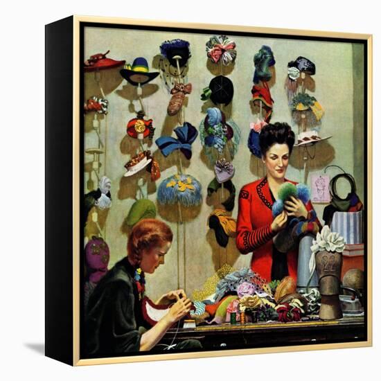 "Millinery Shop," March 10, 1945-John Falter-Framed Premier Image Canvas