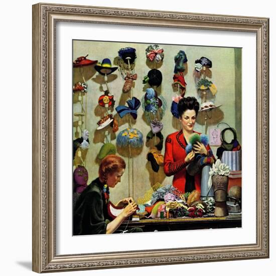 "Millinery Shop," March 10, 1945-John Falter-Framed Giclee Print