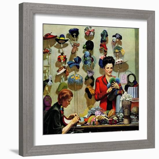 "Millinery Shop," March 10, 1945-John Falter-Framed Giclee Print