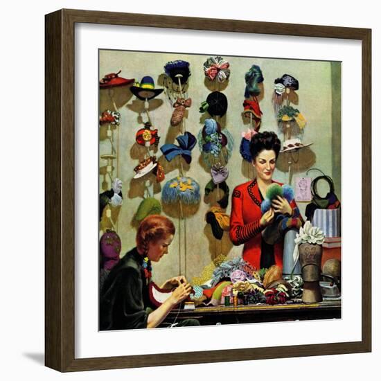 "Millinery Shop," March 10, 1945-John Falter-Framed Giclee Print