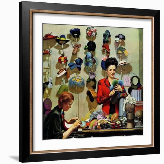 "Millinery Shop," March 10, 1945-John Falter-Framed Giclee Print