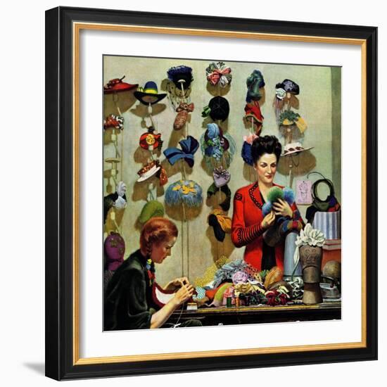 "Millinery Shop," March 10, 1945-John Falter-Framed Giclee Print