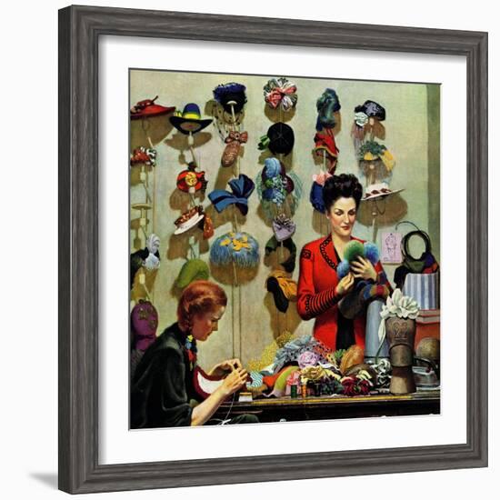 "Millinery Shop," March 10, 1945-John Falter-Framed Premium Giclee Print