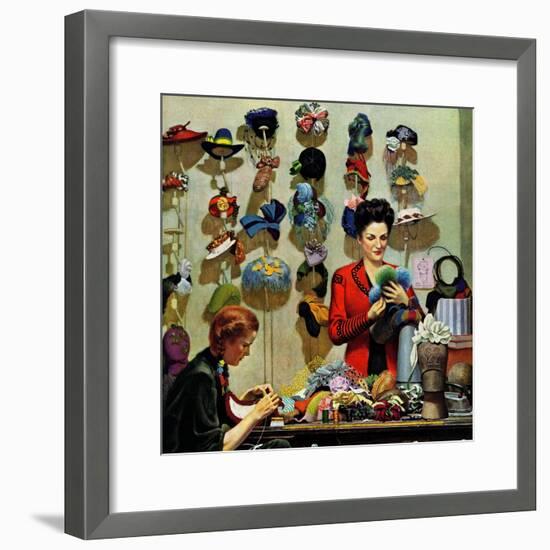 "Millinery Shop," March 10, 1945-John Falter-Framed Premium Giclee Print